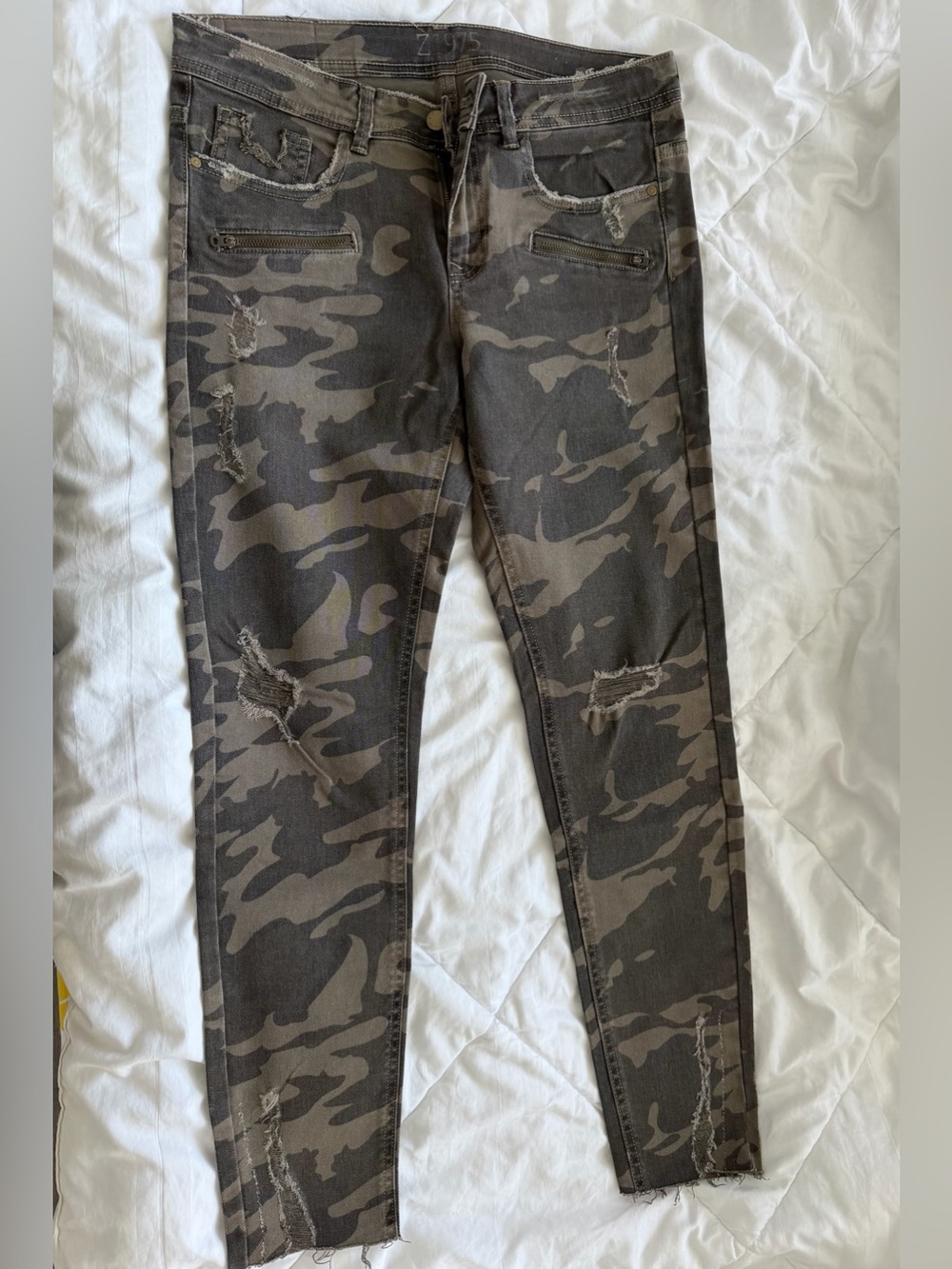 Zara military print jeans